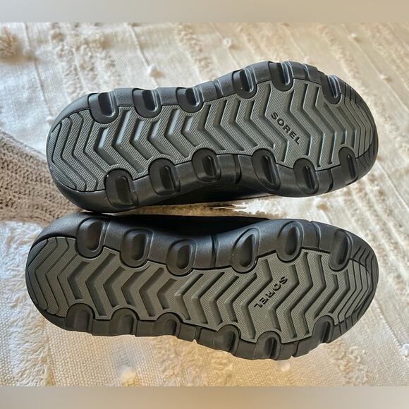 Sorel Women's Explorer II Joan Cozy Black White Sea Salt Boots size 6 - Picture 10 of 10